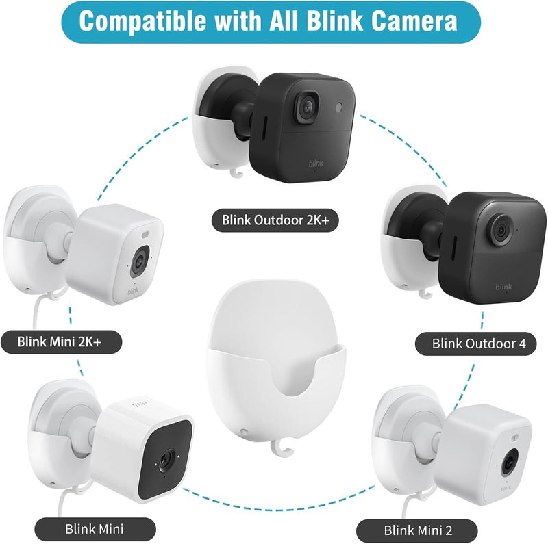 ibada Blink Wall Mount 3 Pack for Outdoor/Mini/Mini 2/Indoor Cameras, No Drill, Strong Adhesive, Damage-Free, Easy to Install (White) - Image 2